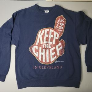 Cleveland Indians "Keep The Chief In Cleveland " Pullover Sweatshirt Size Medium